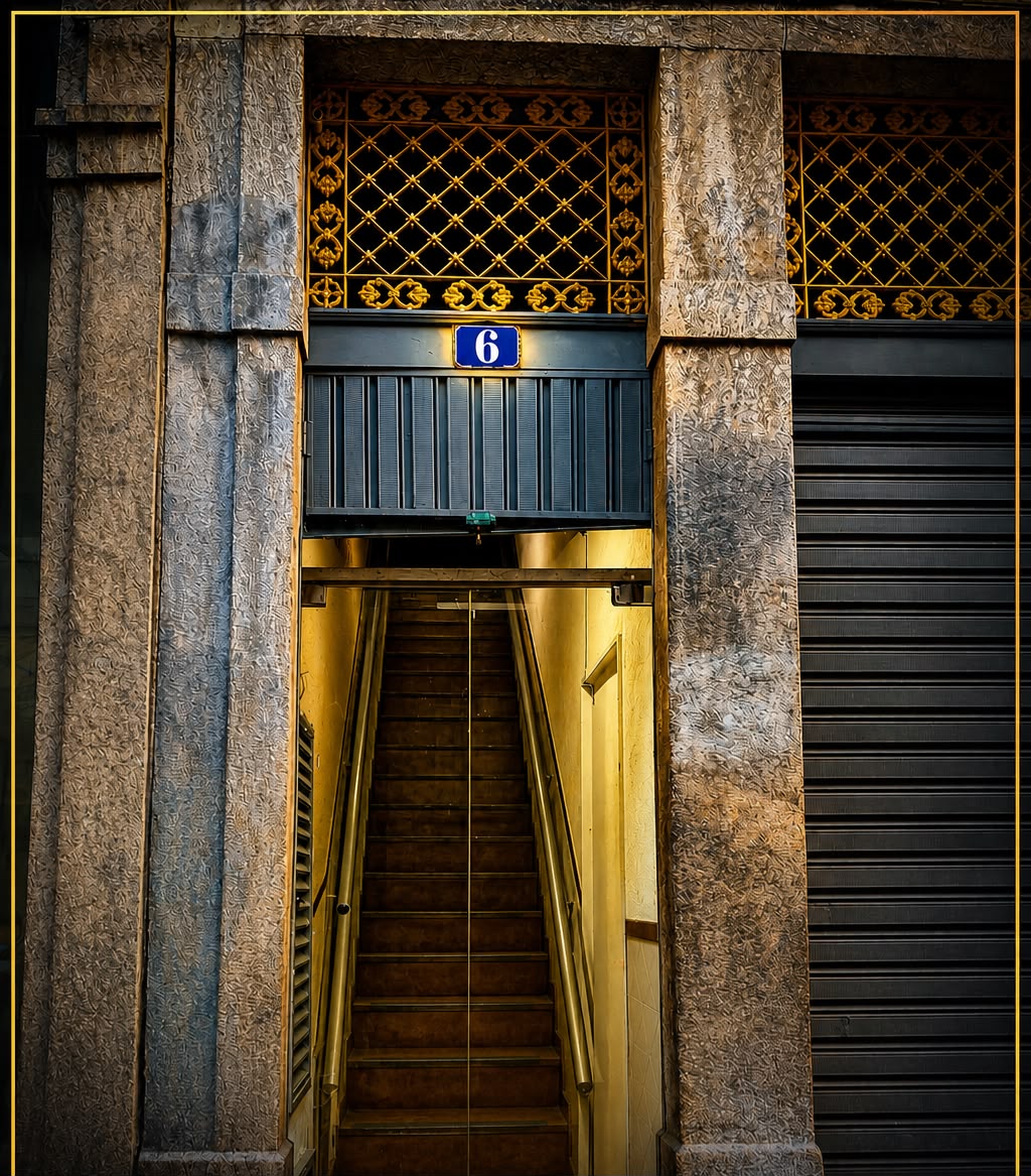 Entrada do prédio número 6 na R. Leandro Martins, Centro do Rio de Janeiro, onde fica o tattoo studio